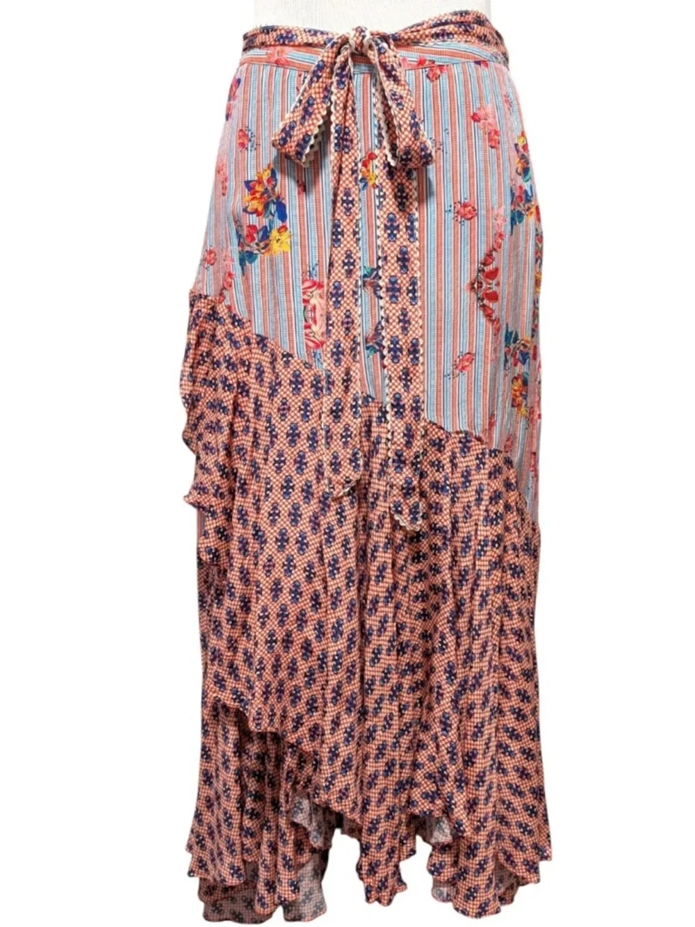 Anthropologie Bhanuni Casablanca Ruffle boho maxi Skirt Jyoti Sharma Size 8 - Picture 5 of 11